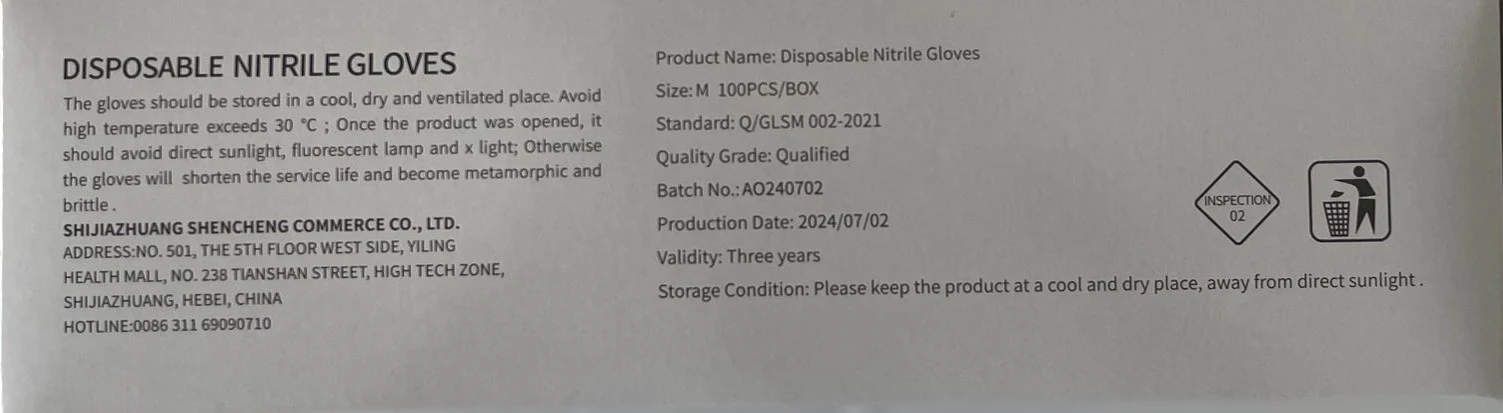 black nitrile gloves back