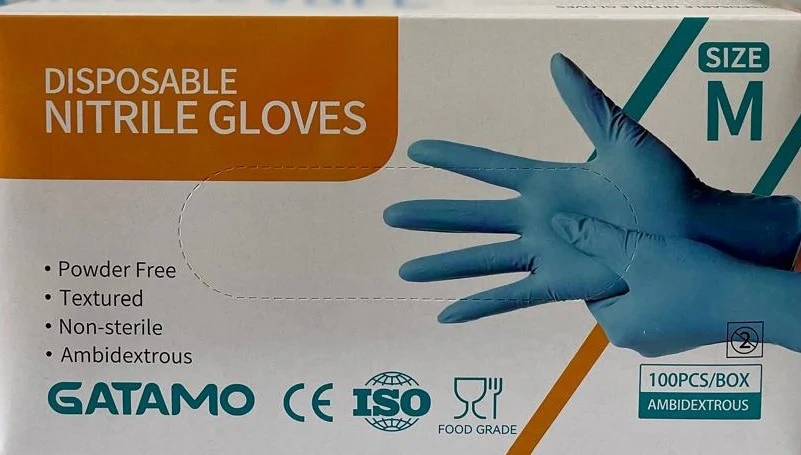 disposable blue nitrile gloves