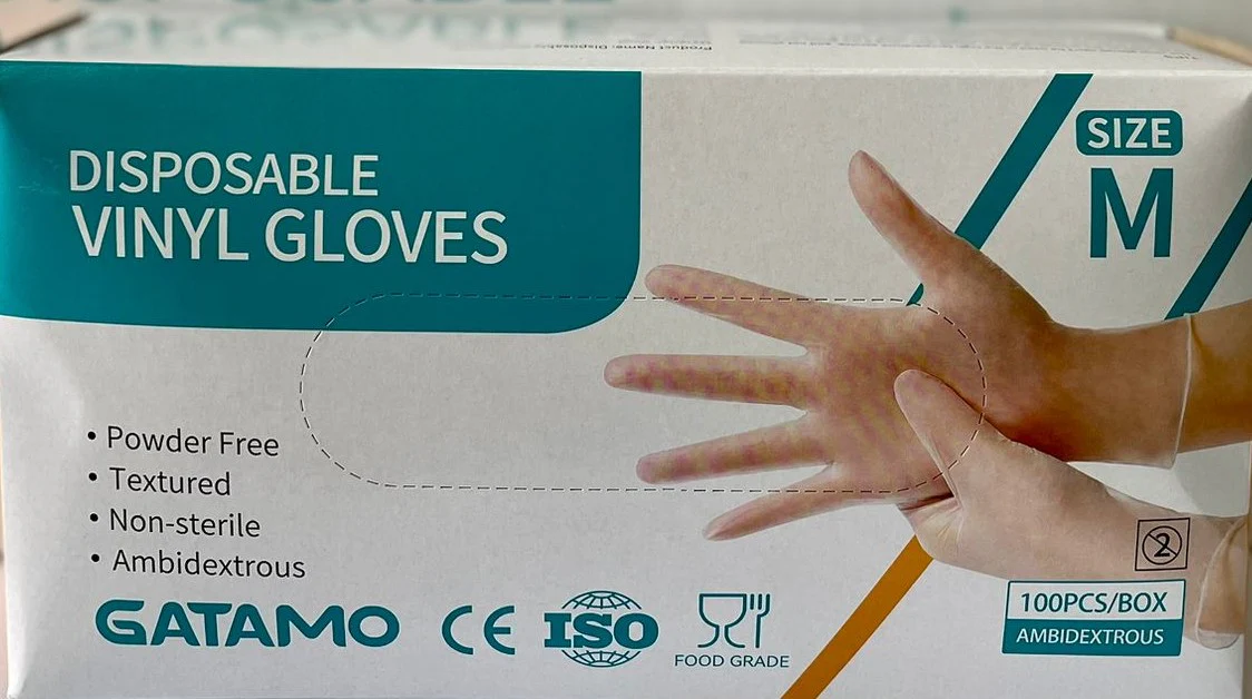 Disposable vinyl gloves